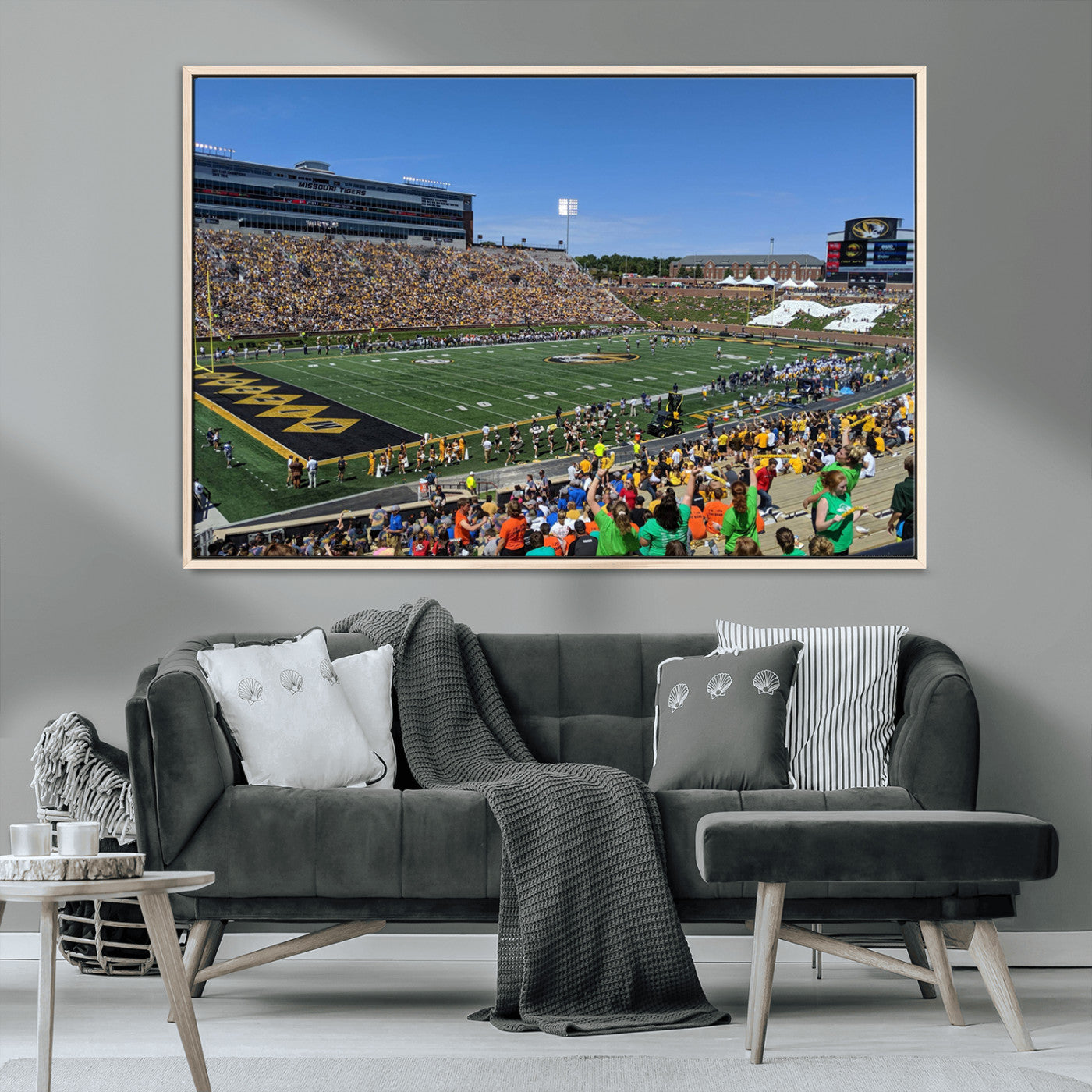 MGV-FC-36X24 - University of Missouri Tigers Football Team Print - Columbia Faurot Field Memorial Stadium Wall Art