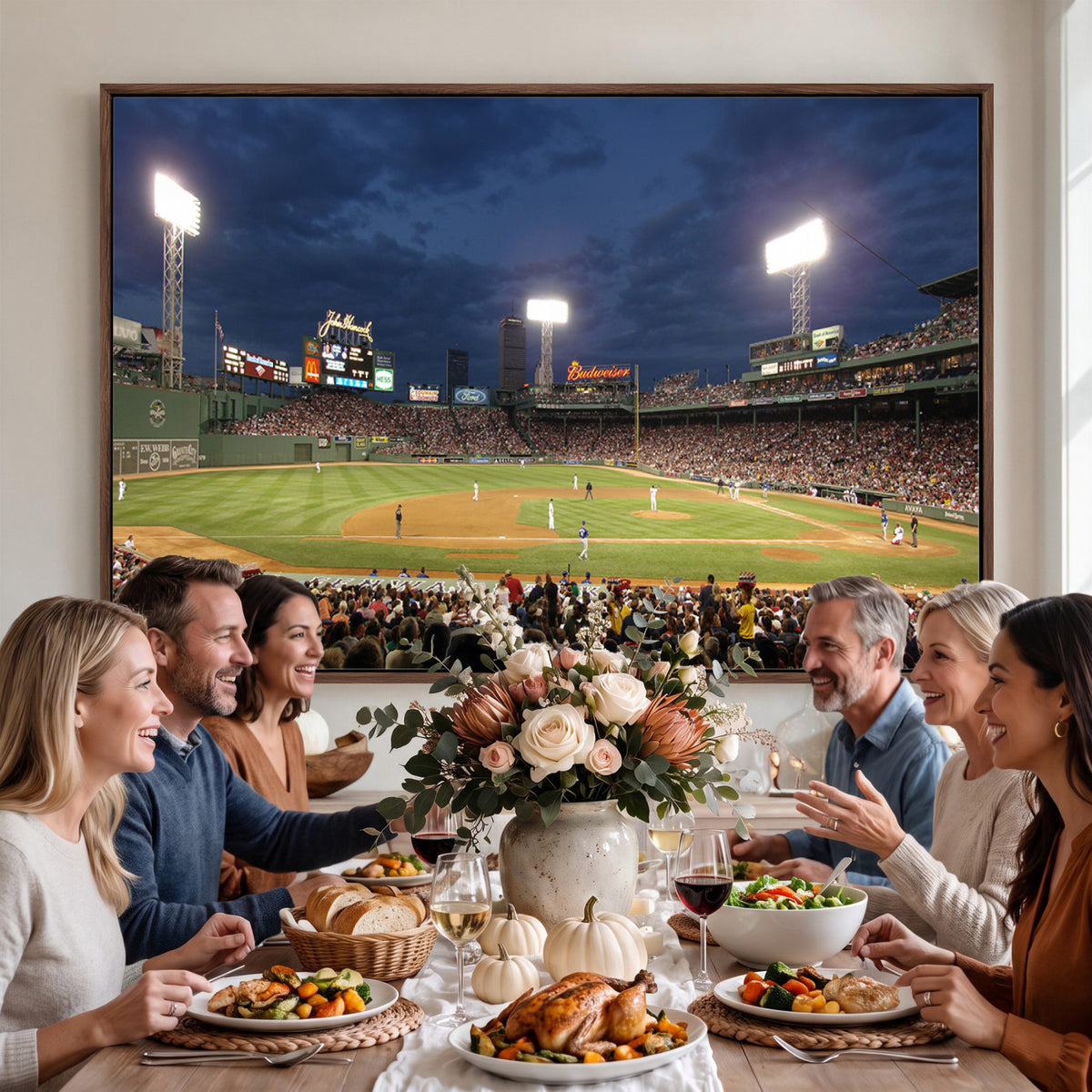 85099-MGV-CV-36X24 - Boston Red Sox Baseball Team Print Canvas, Massachusetts Fenway Park Stadium Wall Art