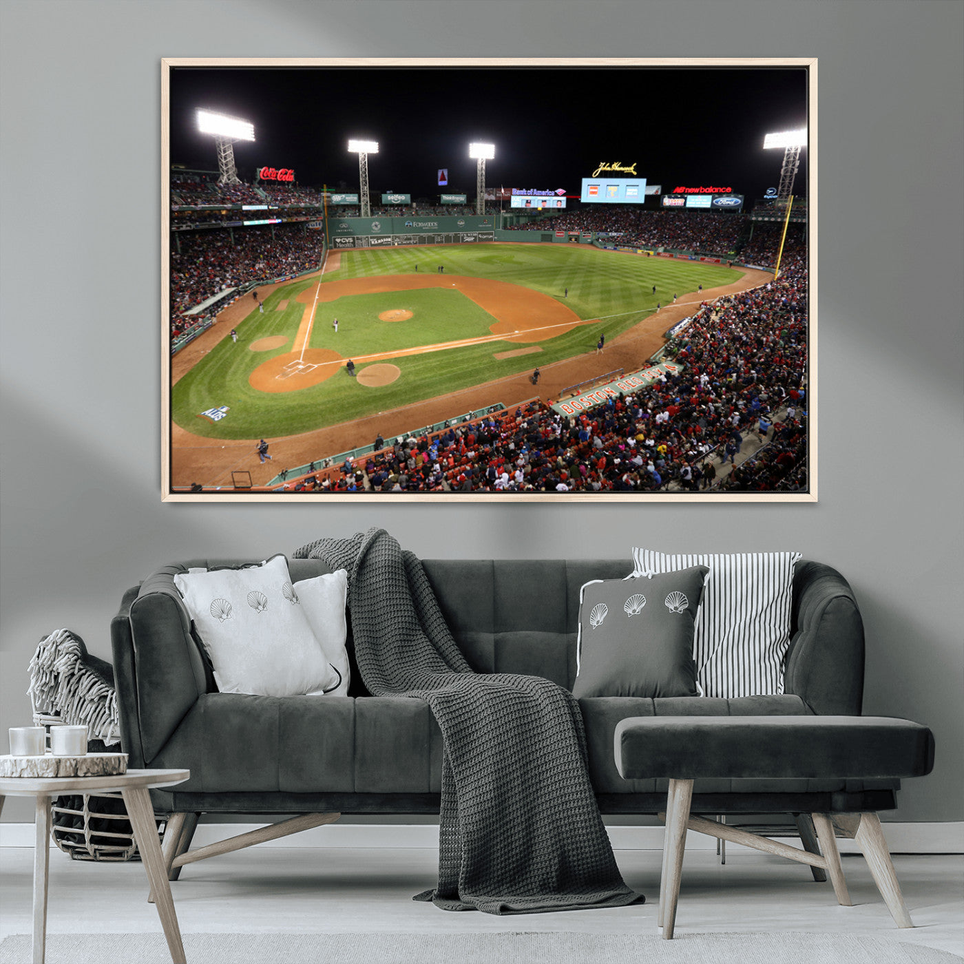 MGV-FC-36X24 - Boston Red Sox Baseball Team Print - Massachusetts Fenway Park Stadium Wall Art Canvas Print