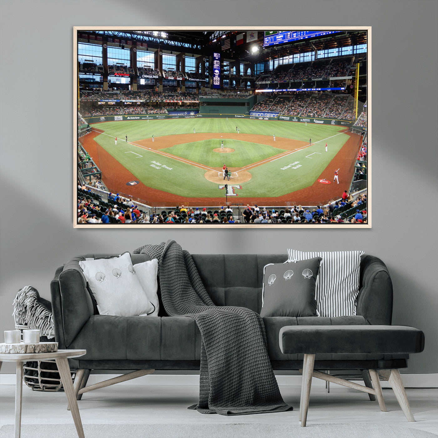 MGV-FC-36X24 - Texas Rangers Baseball Team Print - Arlington Globe Life Field Stadium Canvas Print Wall Art