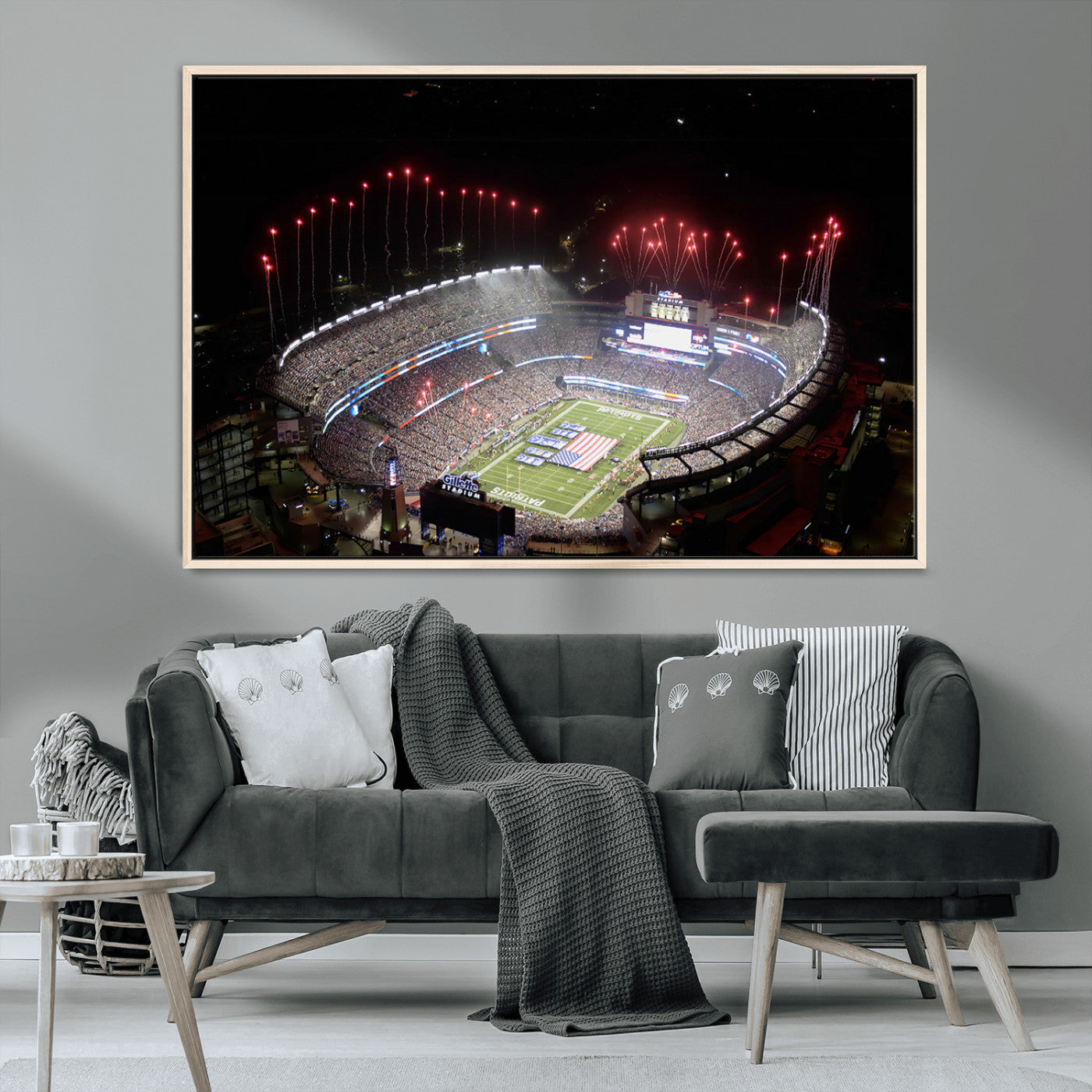 MGV-FC-36X24 - New England Patriots Team Print Wall Art- Foxborough Gillette Stadium Wall Art Canvas Print