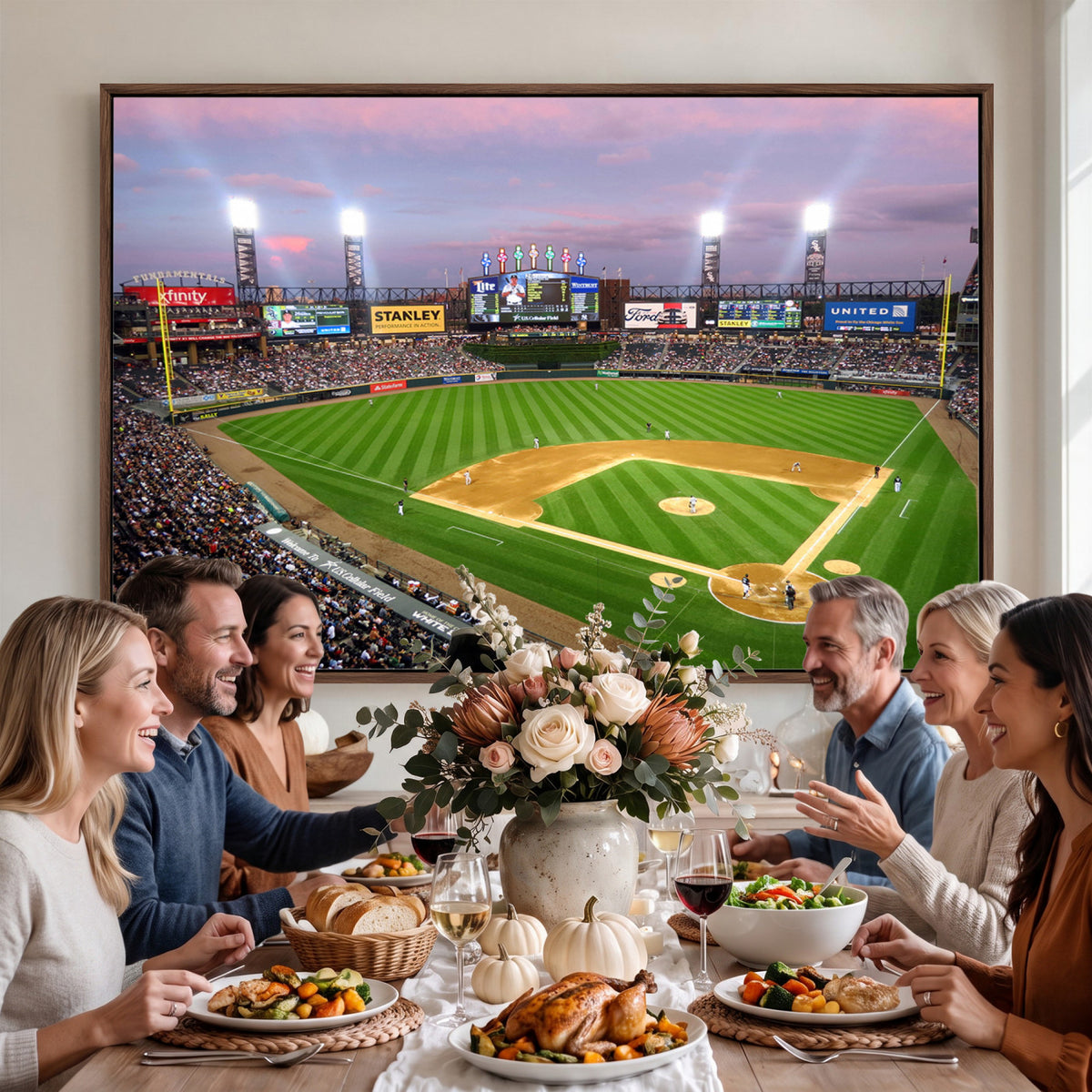 38470-MGV-CV-36X24 - Chicago White Sox Baseball Team Print Canvas, Guaranteed Rate Field Stadium Wall Art