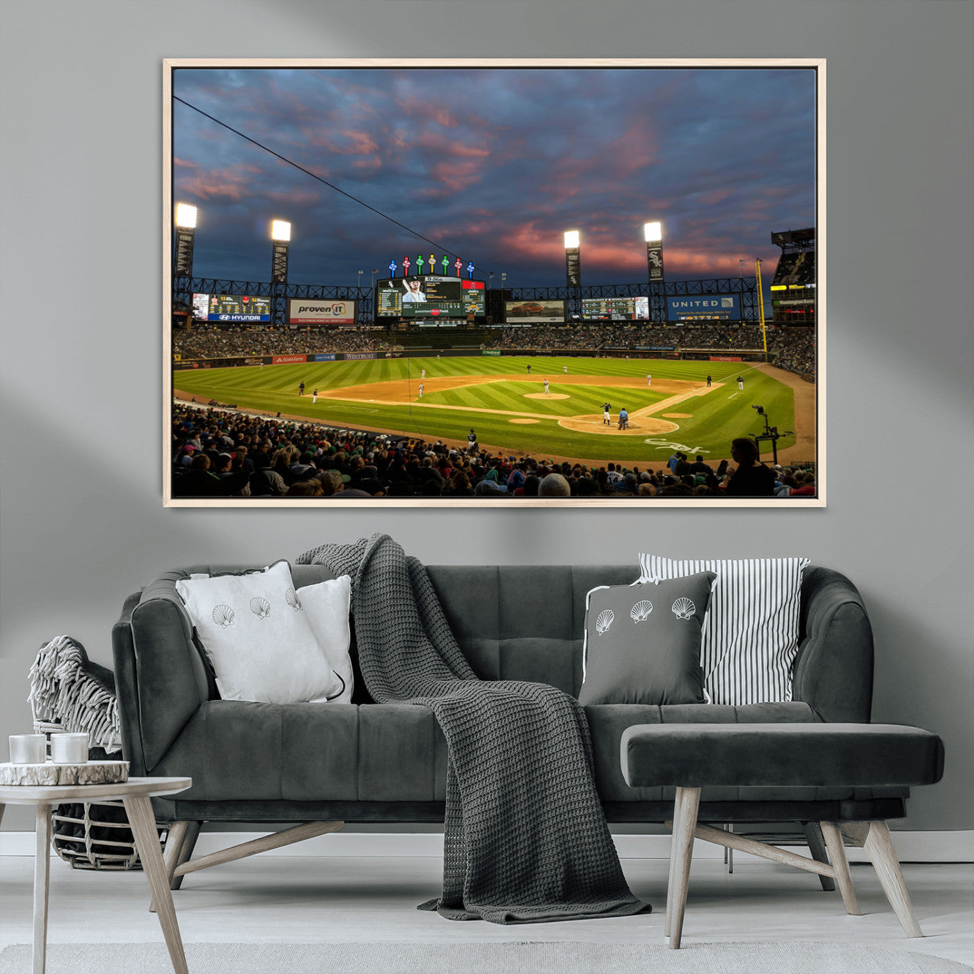 MGV-FC-36X24 - Chicago White Sox Baseball Team Print Canvas- Guaranteed Rate Field Stadium Wall Art Canvas Print