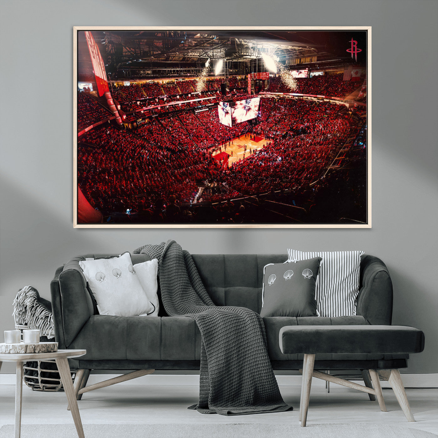 MGV-FC-36X24 - Houston Rockets Basketball Team Print Canvas- Houston Toyota Center Stadium Wall Art Canvas Print