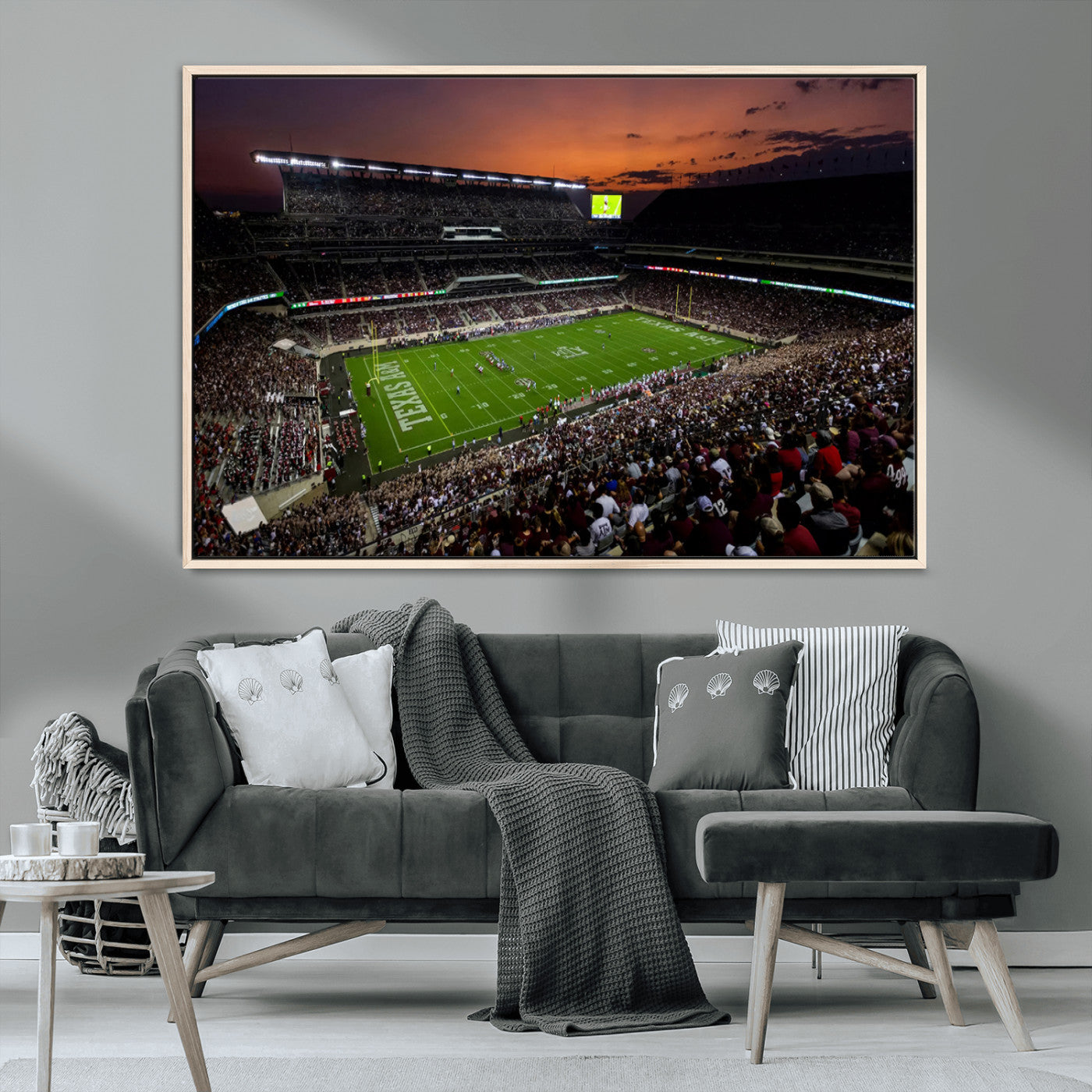 MGV-FC-36X24 - Texas A&M Aggies Football Team Print - College Station Kyle Field Stadium Wall Art Canvas Print