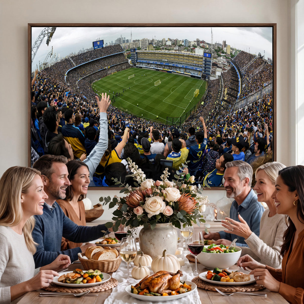 23173-MGV-CV-36X24 - Boca Juniors Soccer Team Print, Buenos Aires Bombonera, Framed and Ready to Hang