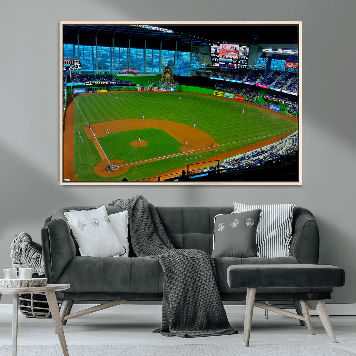 MGV-FC-36X24 - Miami Marlins Baseball Team Print - Miami LoanDepot Park Stadium Wall Art Canvas Print