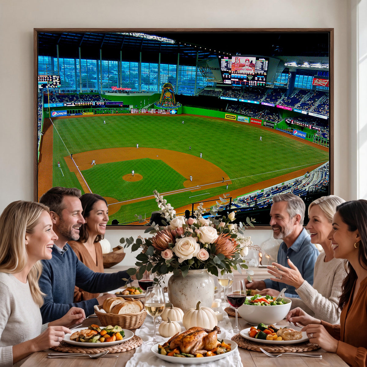 51207-MGV-CV-36X24 - Miami Marlins Baseball Team Print, Miami LoanDepot Park