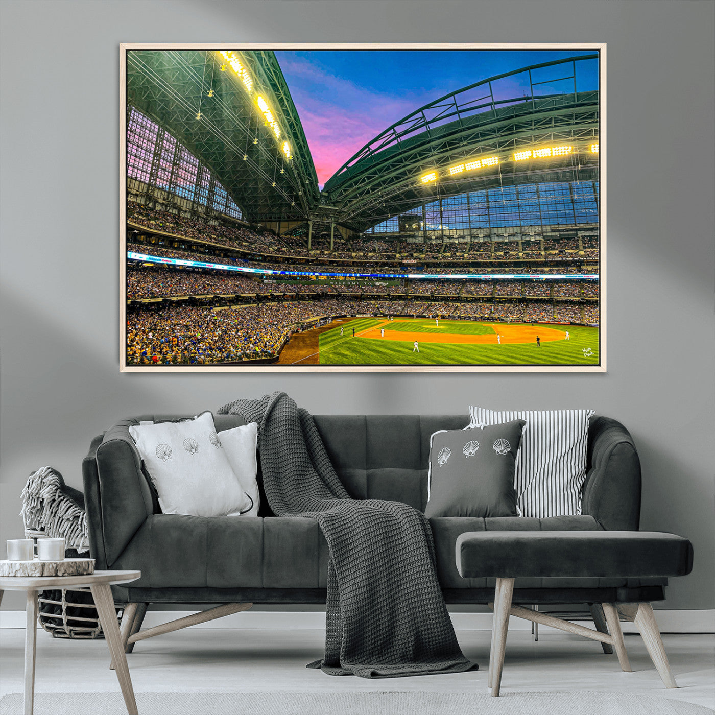 MGV-FC-36X24 - Milwaukee Brewers Baseball Team Print Canvas- American Family Field Stadium Wall Art Canvas Print