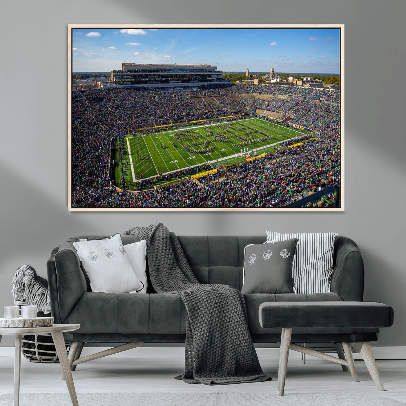 MGV-FC-36X24 - Notre Dame Fighting Irish Football Team Print - Notre Dame Stadium Wall Art Canvas Print