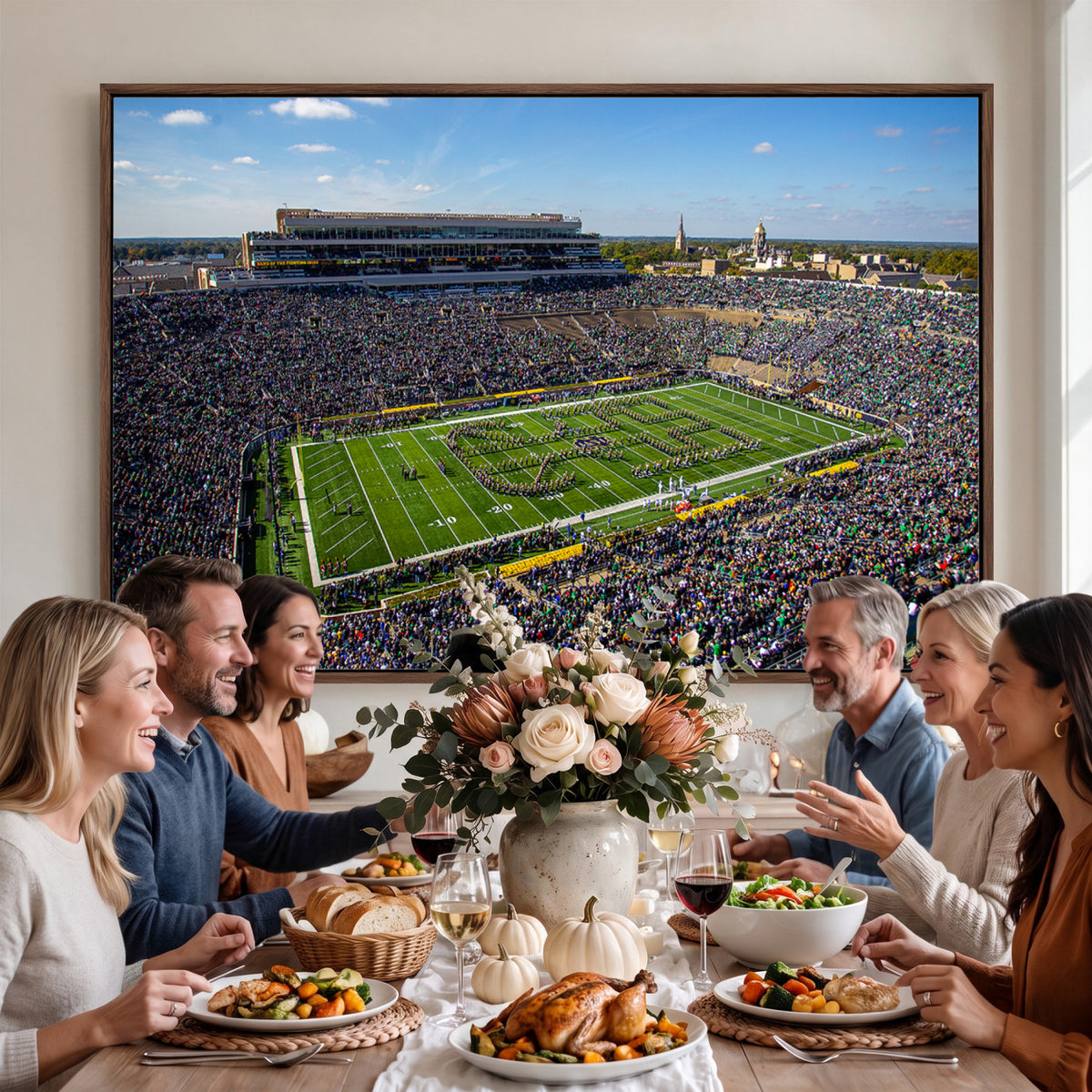 50114-MGV-CV-36X24 - Notre Dame Fighting Irish Football Team Print, Notre Dame Stadium Wall Art