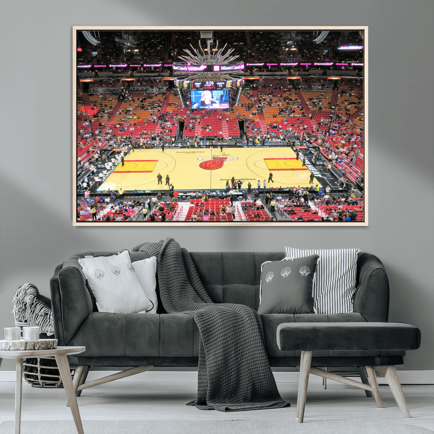 MGV-FC-36X24 - Miami Heat Basketball Team Print Wall Art- Kaseya Center Stadium Wall Art Canvas Print