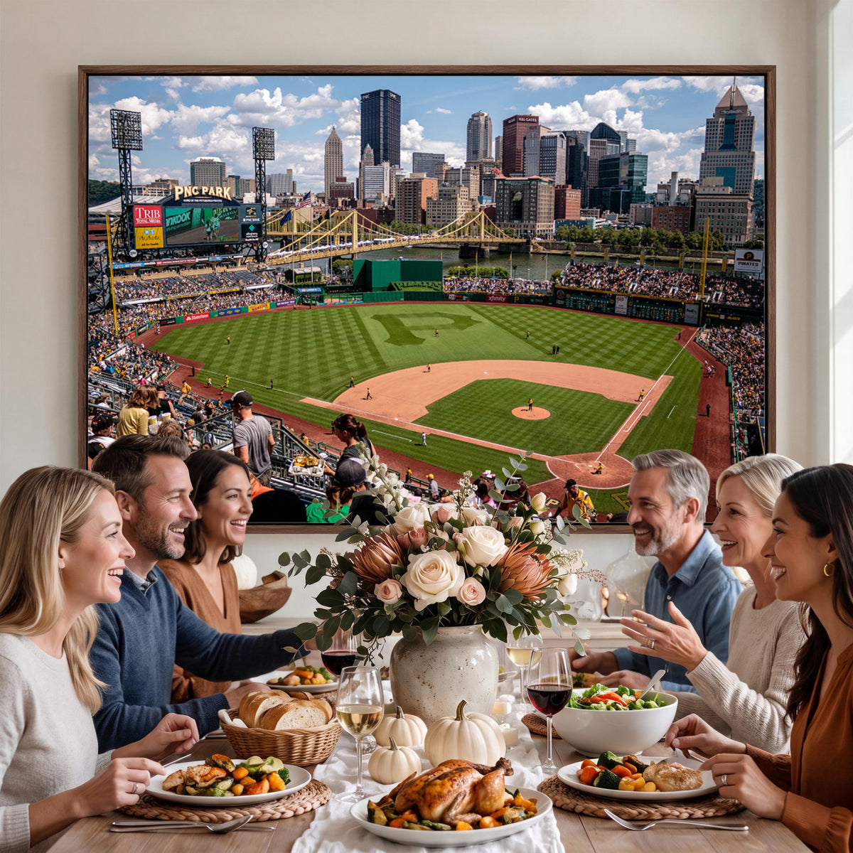 66872-MGV-CV-36X24 - Pittsburgh Pirates Baseball Team Print, PNC Park Stadium