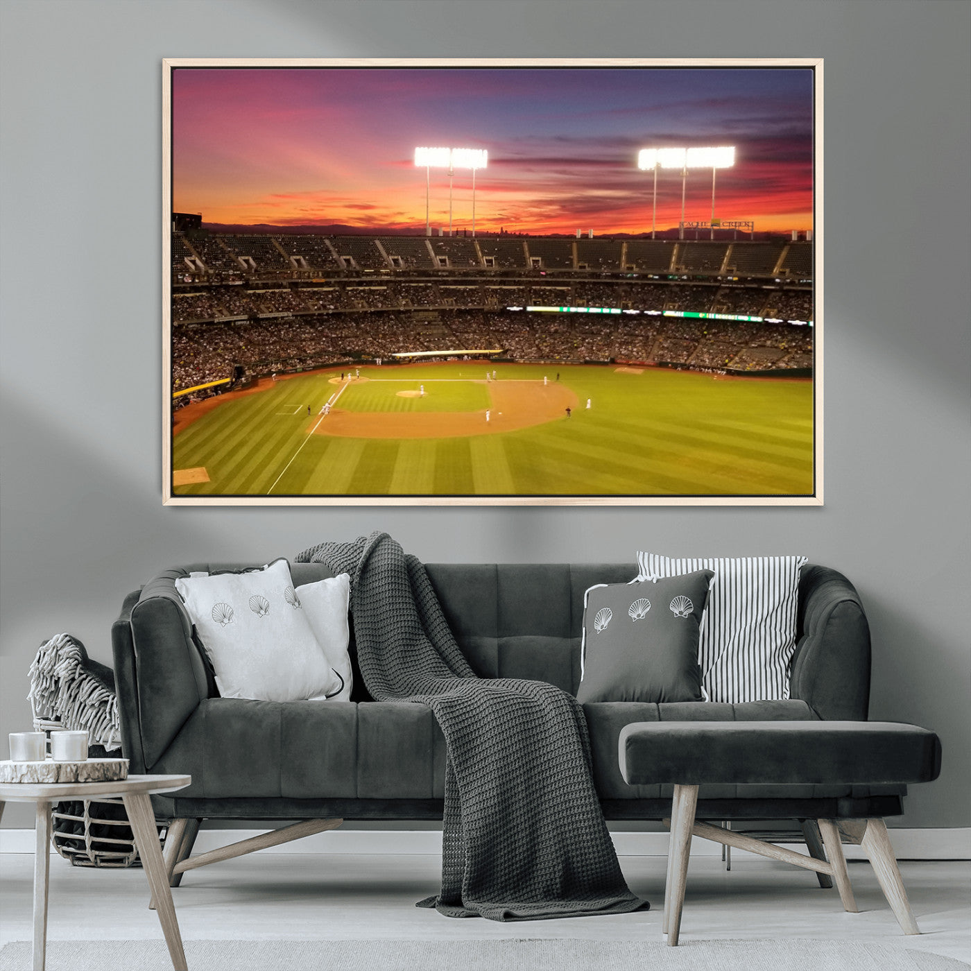 MGV-FC-36X24 - Oakland Athletics Baseball Team Print - Oakland Coliseum Stadium Wall Art Canvas Print
