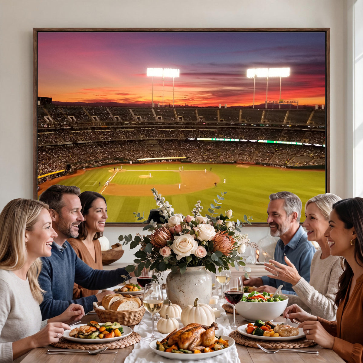 73718-MGV-CV-36X24 - Oakland Athletics Baseball Team Print, Oakland Coliseum