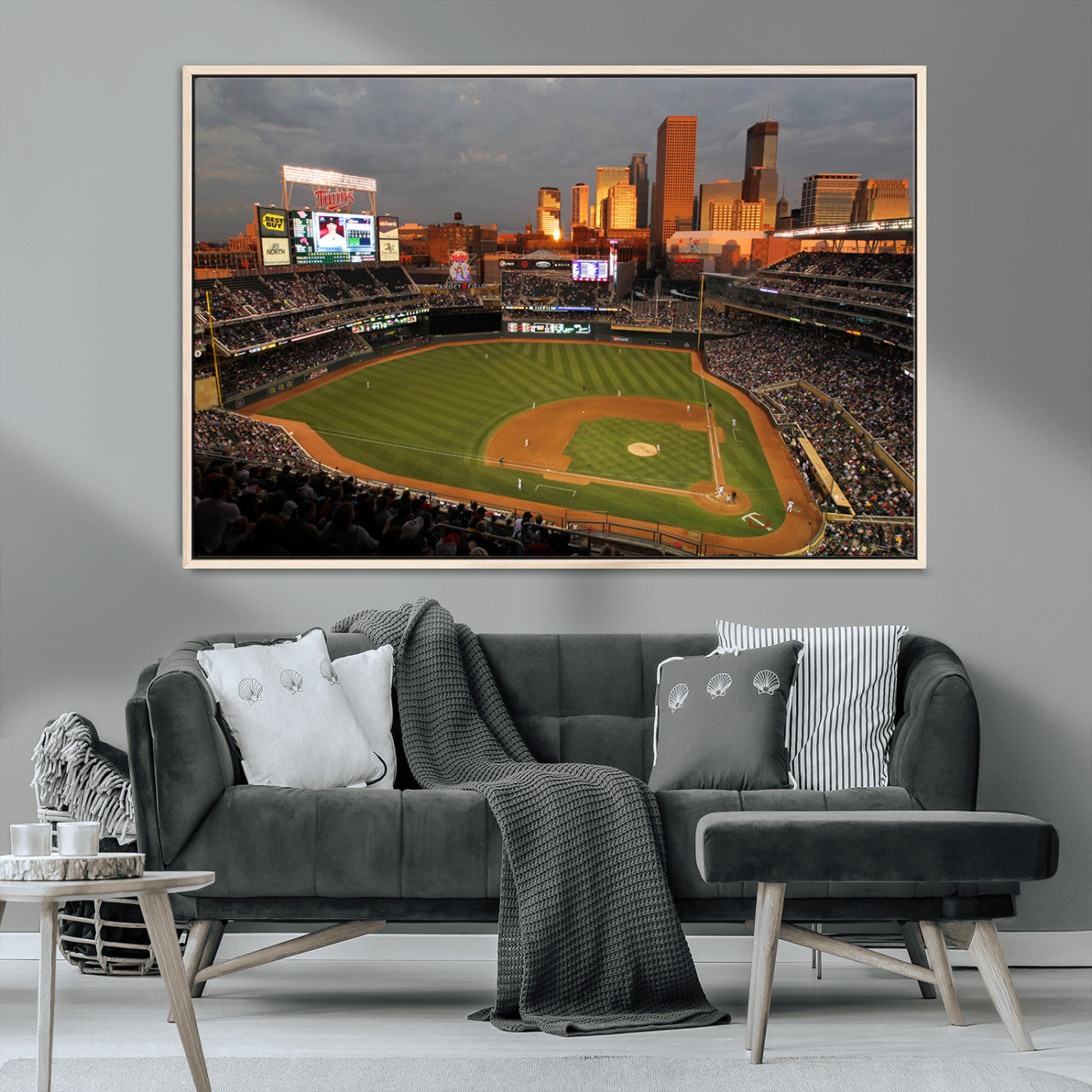 MGV-FC-36X24 - Minnesota Twins Baseball Team Print - Minneapolis Target Field Stadium Wall Art Canvas Print