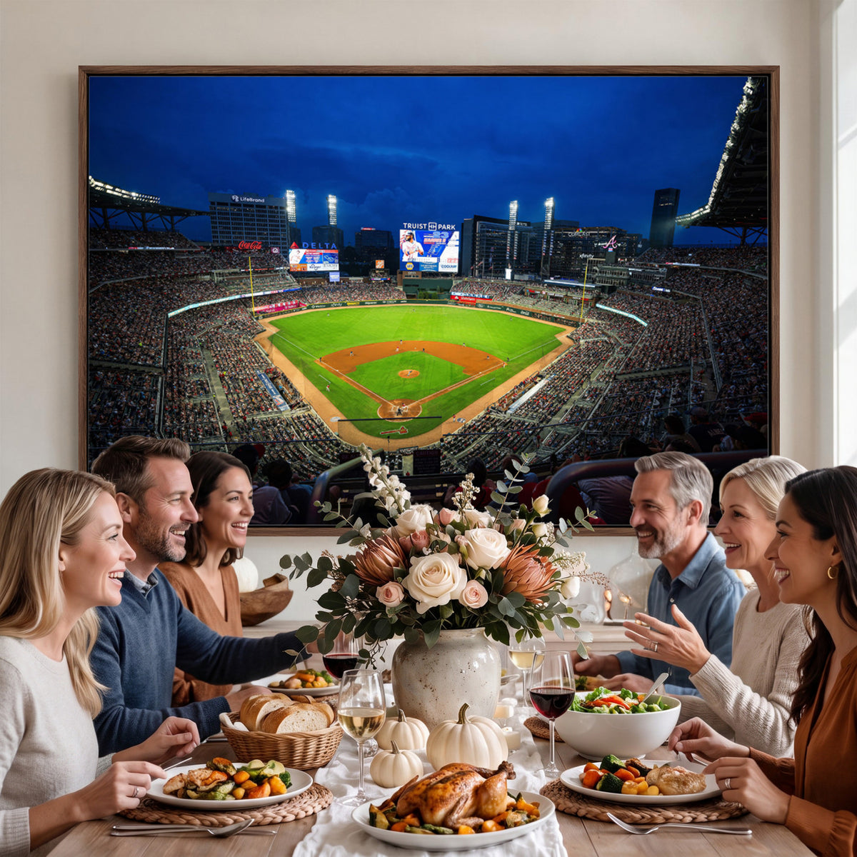 88590-MGV-CV-36X24 - Truist Park Night Game Canvas Art, Atlanta Braves Stadium