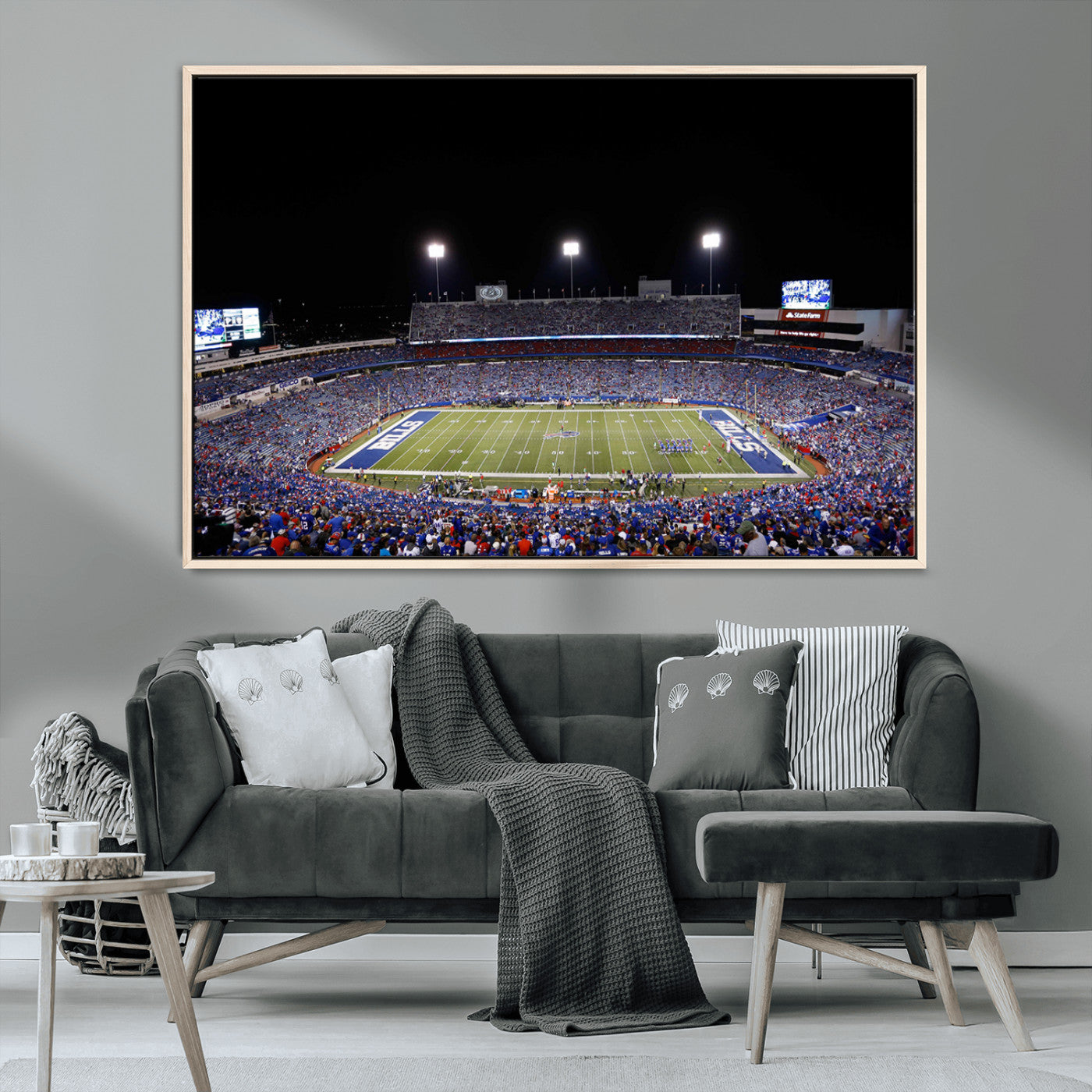 MGV-FC-36X24 - Buffalo Bills Wall Art - Buffalo Bills Stadium Canvas Print, Perfect Sports Decor for Living Rooms,