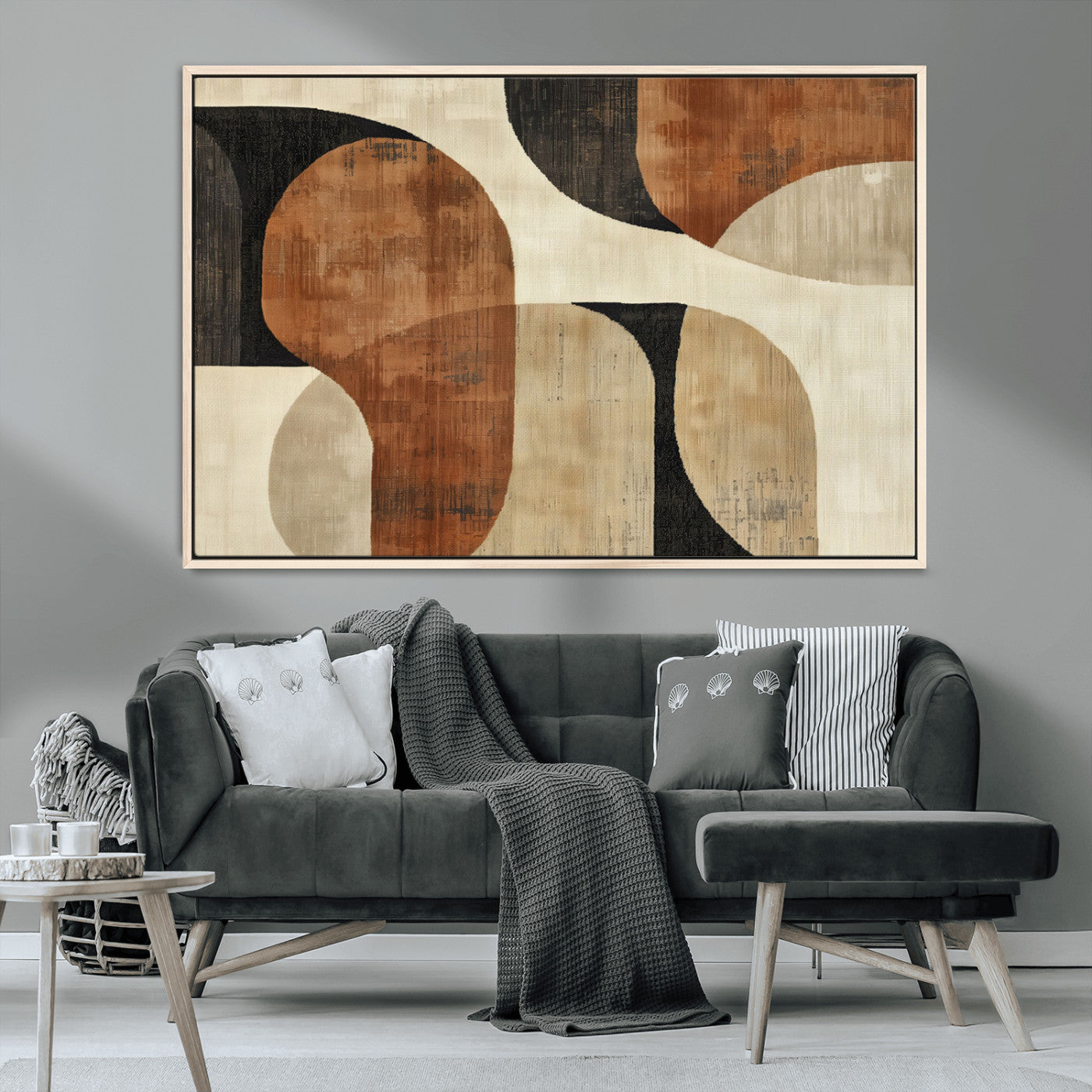 MGV-FC-36X24 - Wabi Sabi Abstract Wall Art Canvas Print | Large Minimalist Modern Geometric Wall Decor for Living
