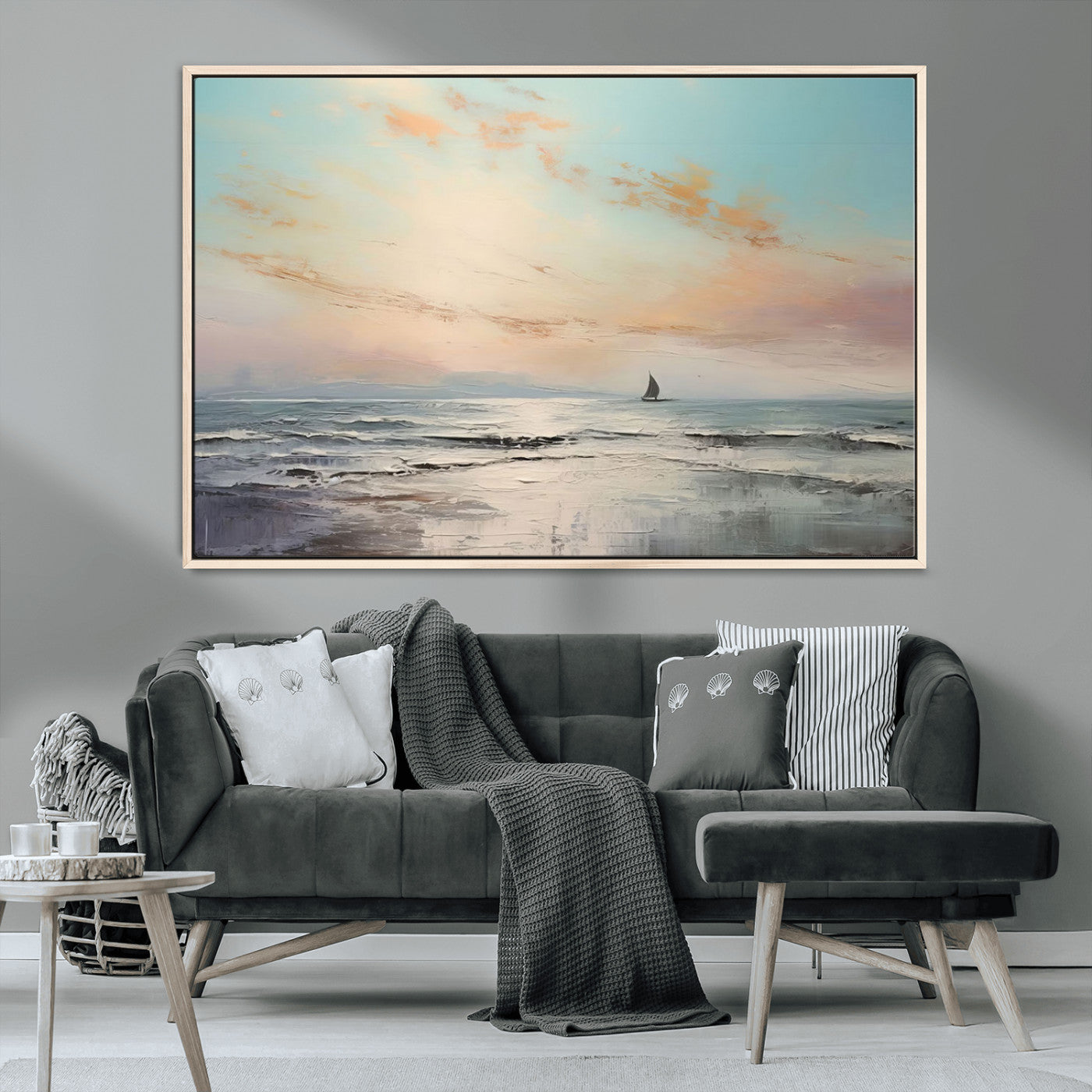 MGV-FC-36X24 - Abstract Ocean Wall Art -  Boat Wall Art Canvas Print
