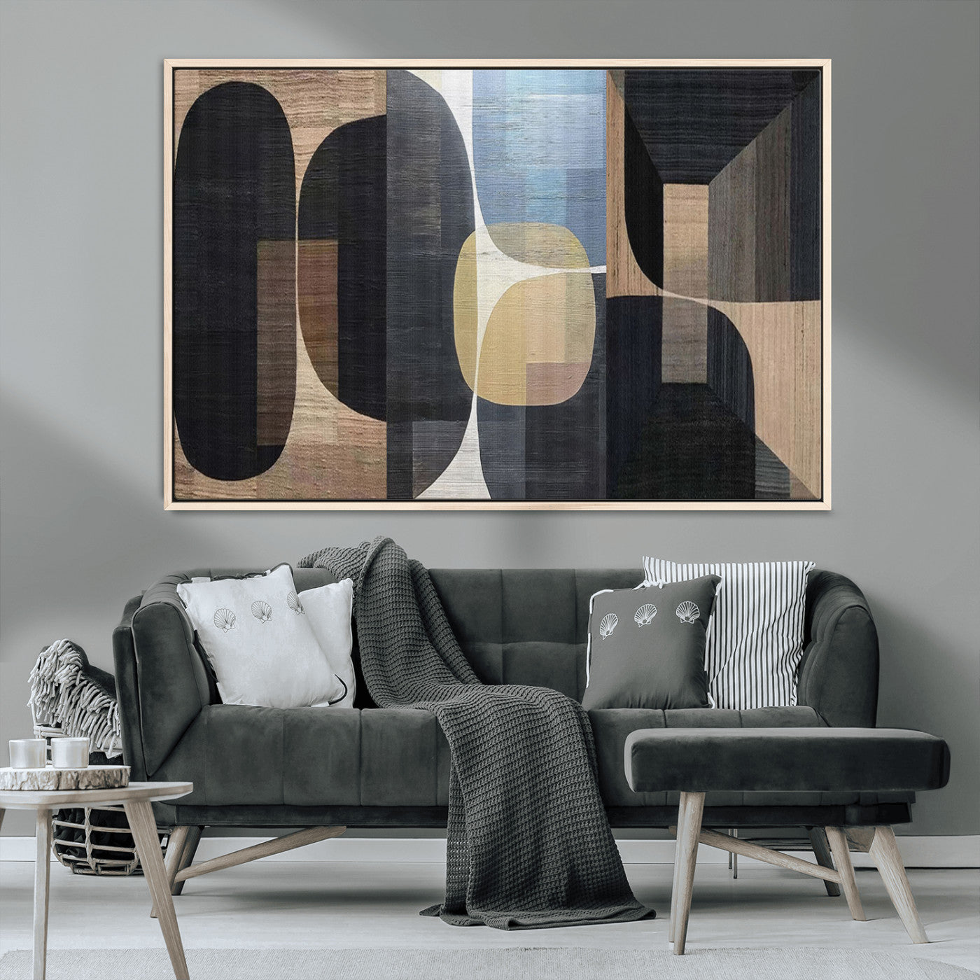 MGV-FC-36X24 - Minimalist Wabi Sabi Abstract Geometric Wall Art Canvas Print – Modern Minimalist Shapes – Ready to