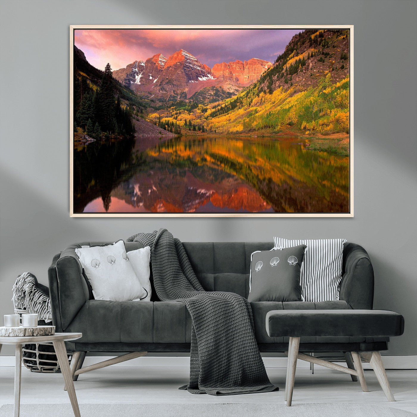 86946-MGV-CV-36X24-Colorado Rockies Mountain Sunset Wall Art | Ready to Hang and Framed | Scenic Nature Landscape