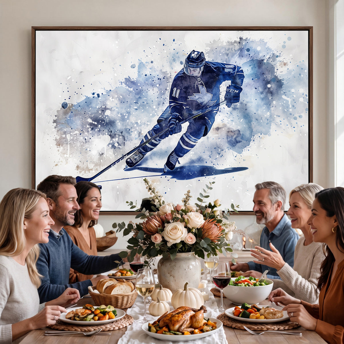 39795-MGV-CV-36X24 - Hockey Player Wall Art Canvas Print