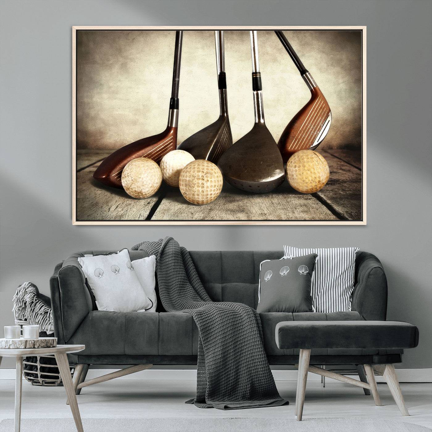 MGV-FC-36X24 - Vintage Golf Ball Art | Golf Decor for Man Cave or Office | Ready to Hang and Framed