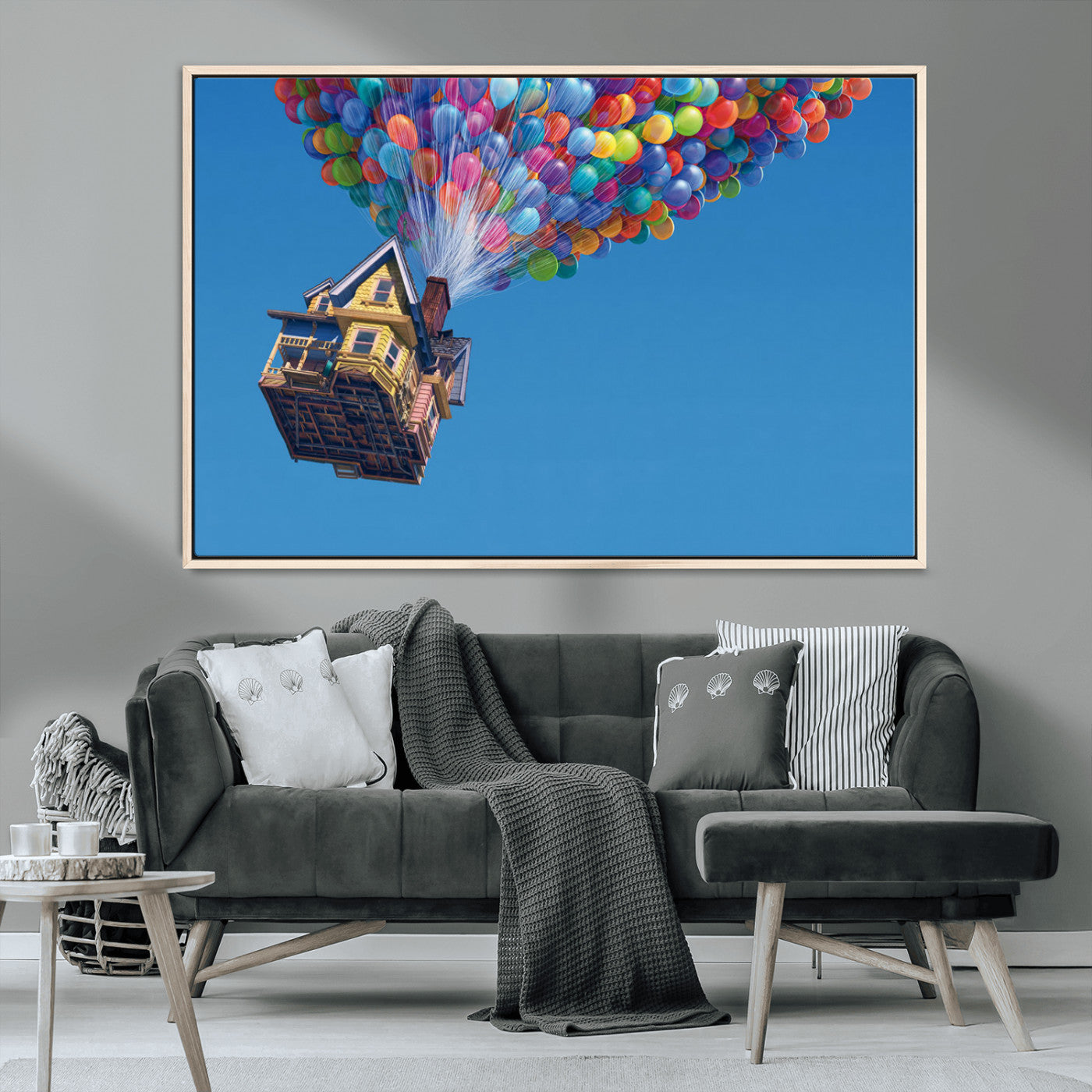 MGV-FC-36X24 - Carl Fredricksen, Up Movie Wall Art, Balloons Wall Art, Air Balloons for Kids Room Print