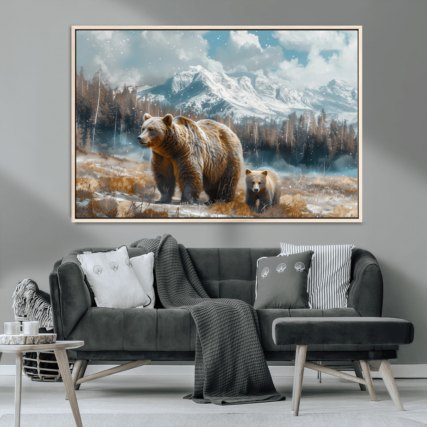 MGV-FC-36X24 - Bear and Baby Bear Wall Art Canvas Print