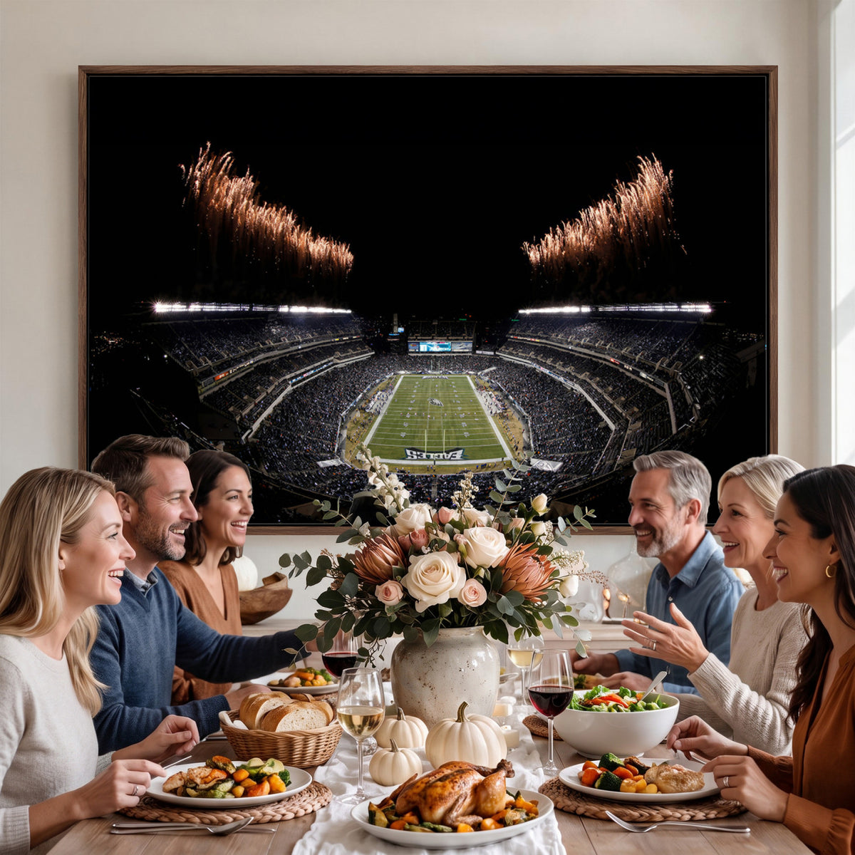 89680-MGV-CV-36X24 - Eagles Field Stadium Wall Art, Philadelphia Eagles Football, Framed and Ready to Hang