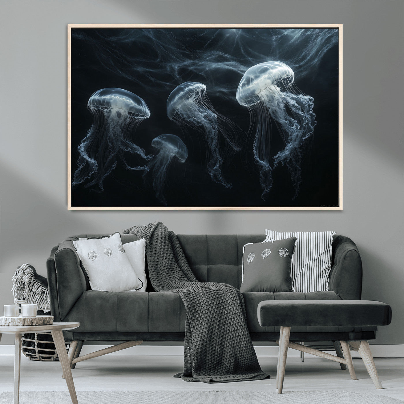 MGV-FC-36X24 - Jellyfish Wall Art Canvas Print, Elegant Wall Decor