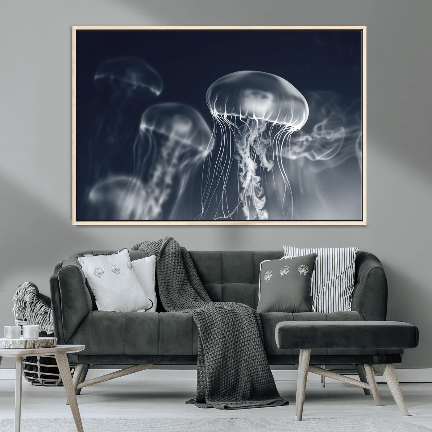 MGV-FC-36X24 - Jellyfish Wall Art Canvas Print, Modern Abstract Jellyfish Wall Decor