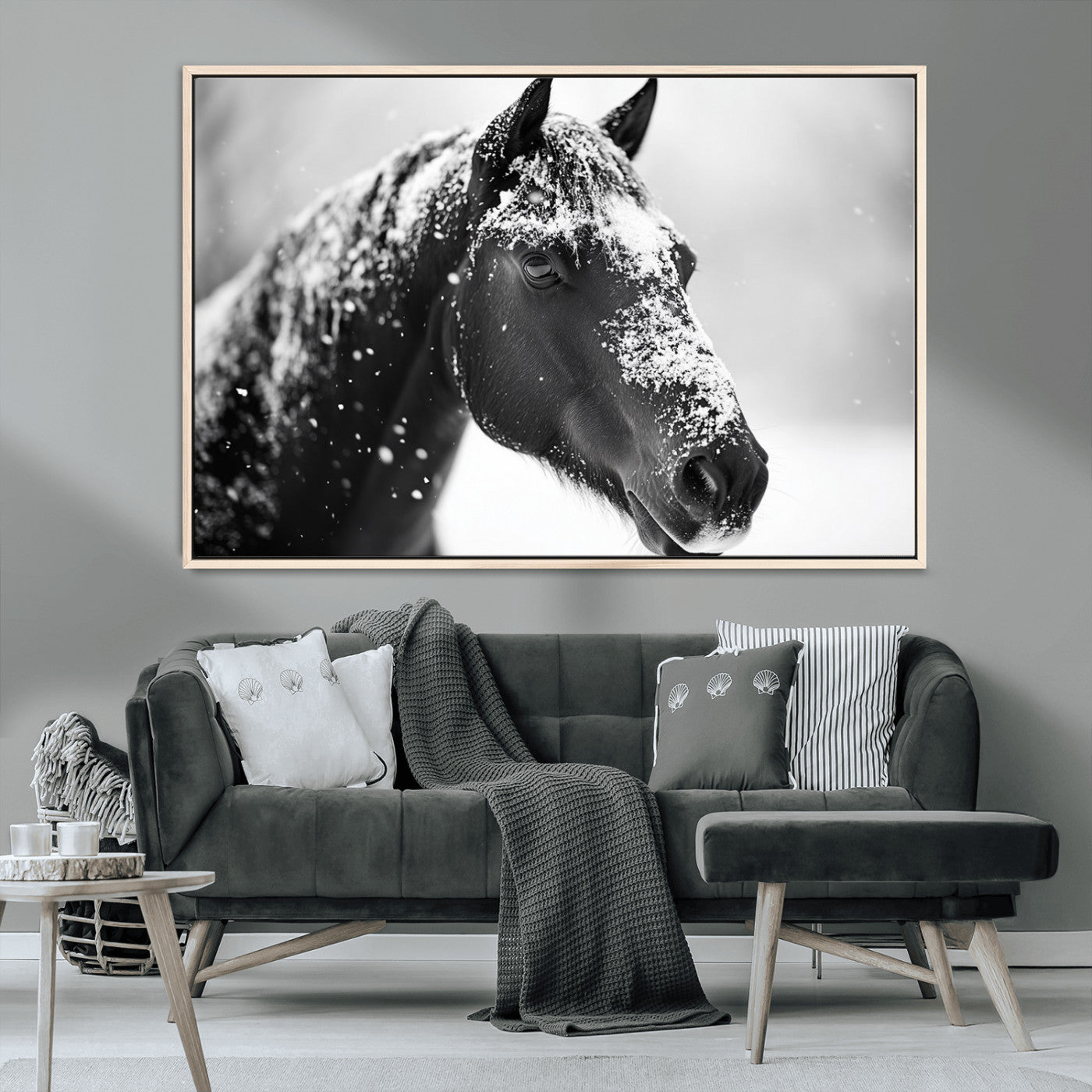 MGV-FC-36X24 - Horse Canvas Print - Winter Horse Snow Wall Art Canvas Print