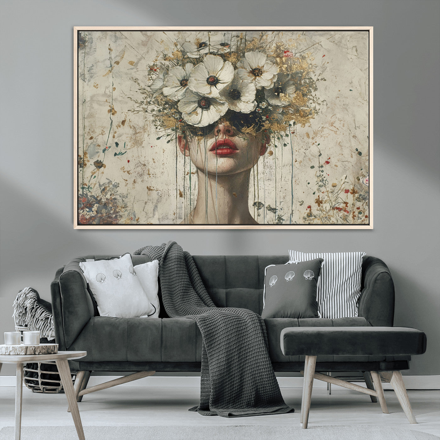 MGV-FC-36X24 - Abstract Floral Women Patel Wall Art Canvas Print