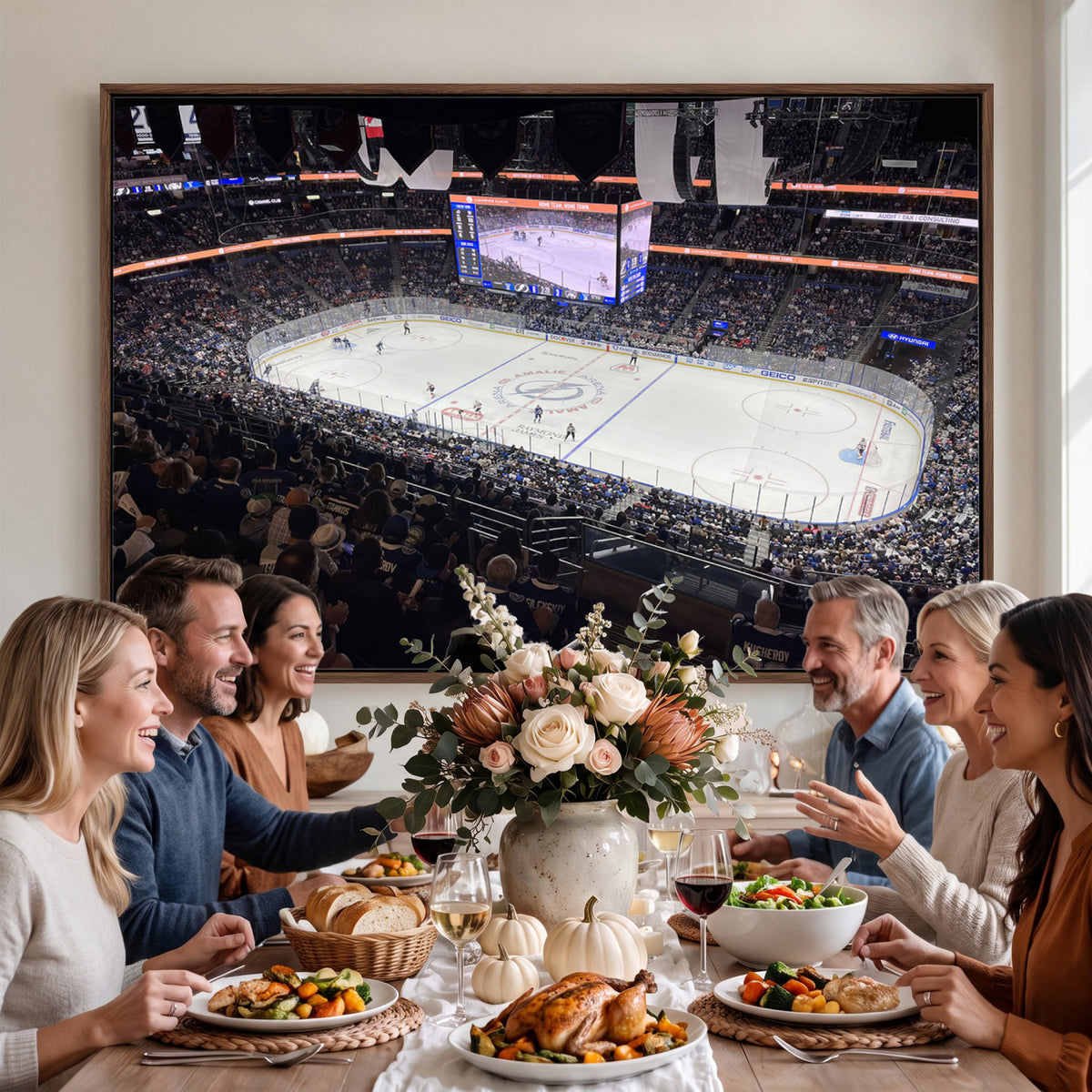 51641-MGV-CV-36X24 - Amalie Arena Florida Wall Art Canvas Print, NHL Hockey, Framed and Ready to Hang
