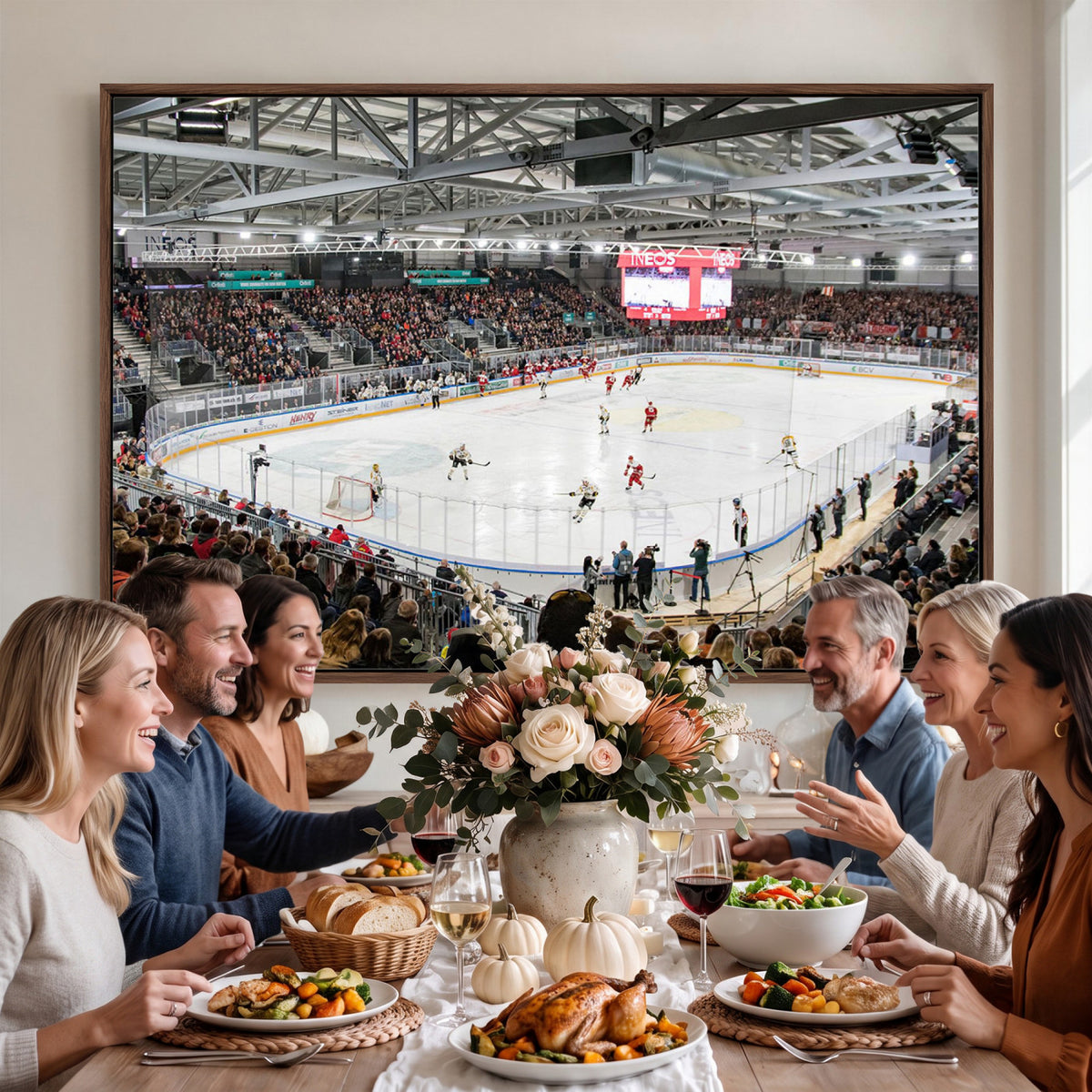 79352-MGV-CV-36X24 - Lausanne Arena Ice Hockey Stadium Wall Art Canvas Print