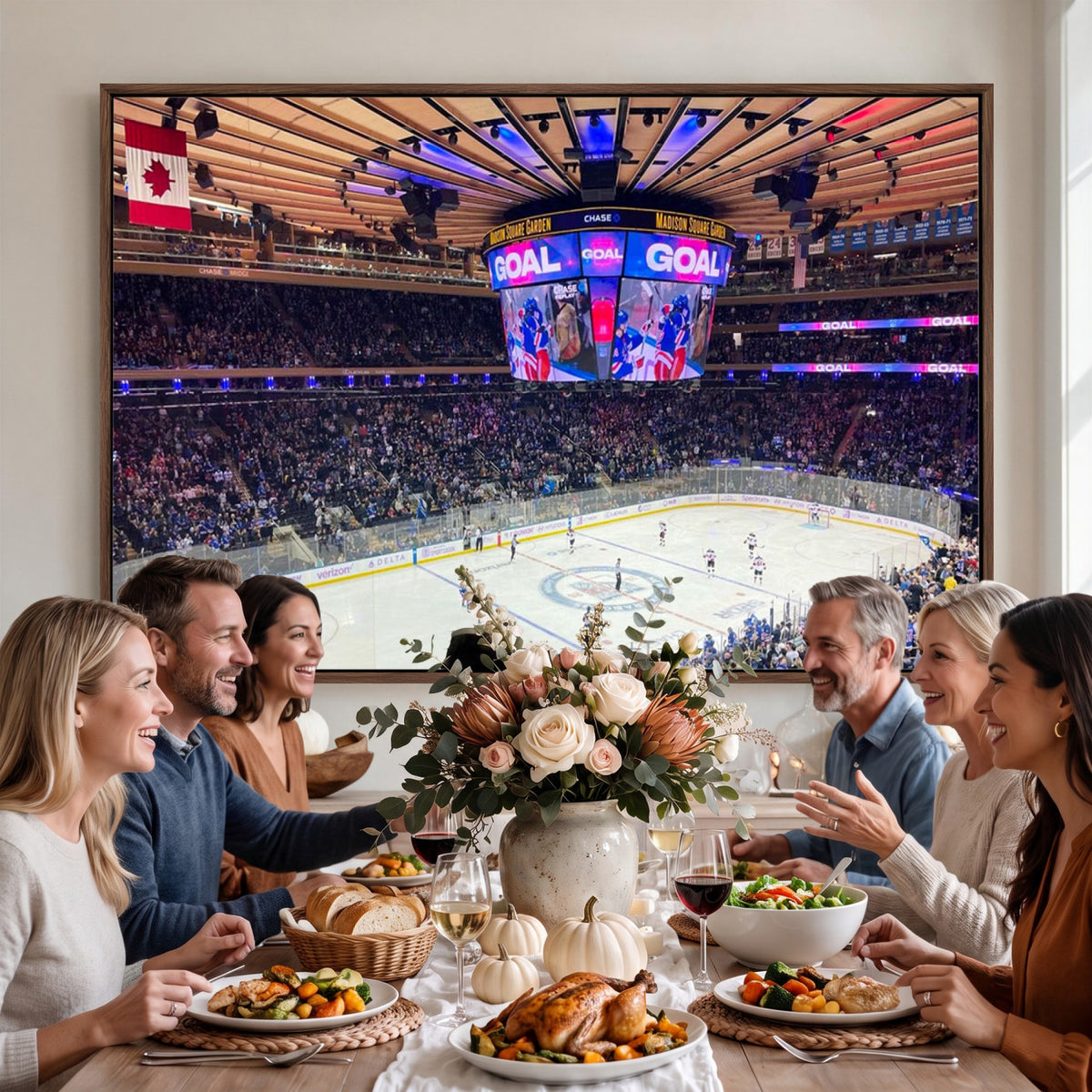 36401-MGV-CV-36X24 - Madison Square Garden New York Rangers Hockey Stadium Wall Art Canvas