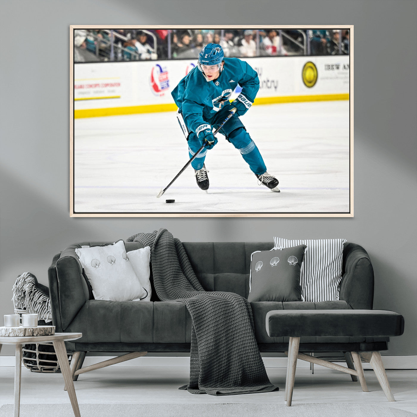MGV-FC-36X24 - San Jose Sharks Ice Hockey Player Wall Art Canvas Print
