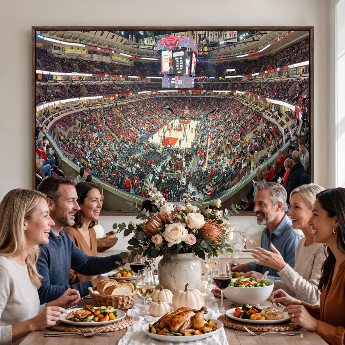 43481-MGV-CV-36X24 - United Center Chicago Bulls Stadium Wall Art Canvas Print