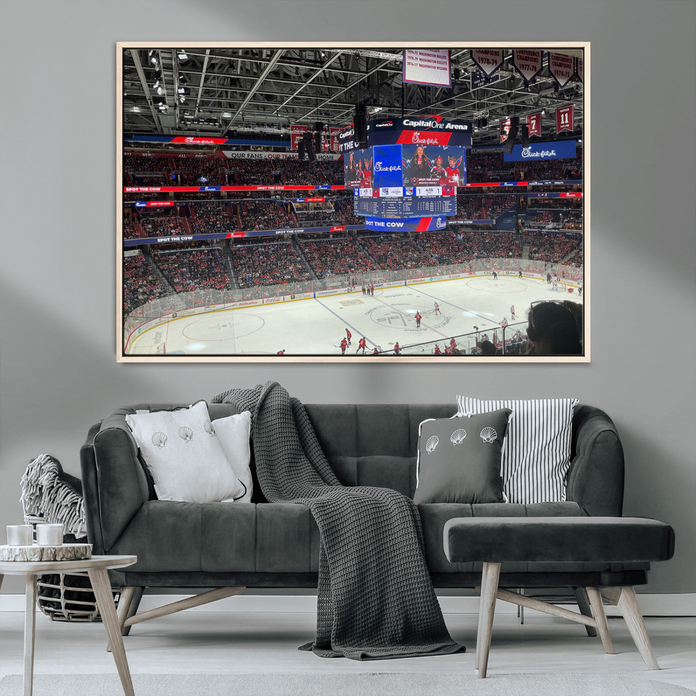 MGV-FC-36X24 - Washington Capitols New York Rangers Ice Hockey Game Stadium Wall Art Canvas Print