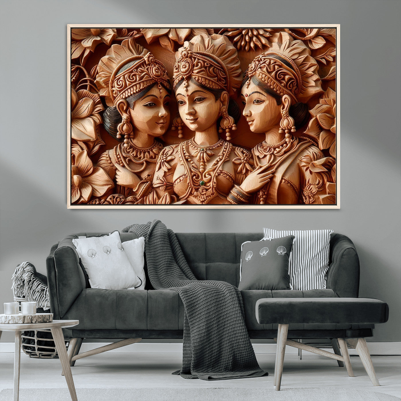 MGV-FC-36X24 - Indian Woman Statue Wall Art Canvas Print
