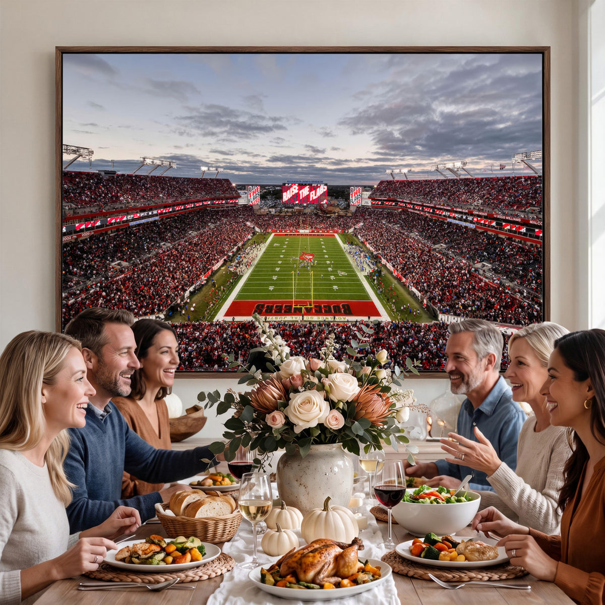 35698-MGV-CV-36X24 - Florida Tampa Raymond James Stadium Wall Art Canvas Print - NFL Football Stadium Print Canvas