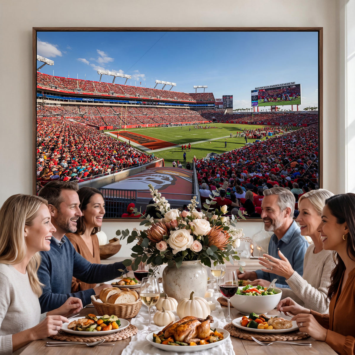 65229-MGV-CV-36X24 - Florida Tampa Raymond James Stadium Wall Art Canvas Print - NFL Football Stadium Print