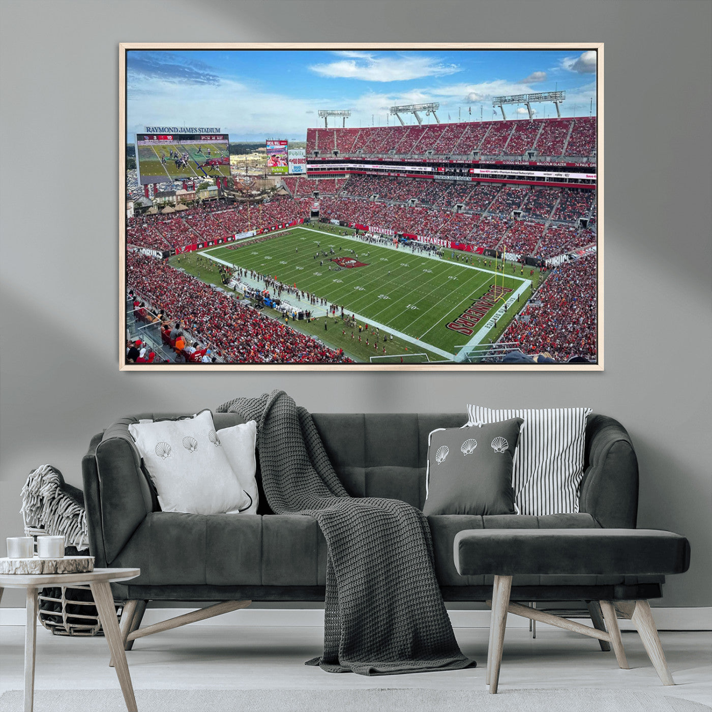 MGV-FC-36X24 - Florida Tampa Raymond James Stadium Wall Art Canvas Print - NFL Football Stadium Print Canvas