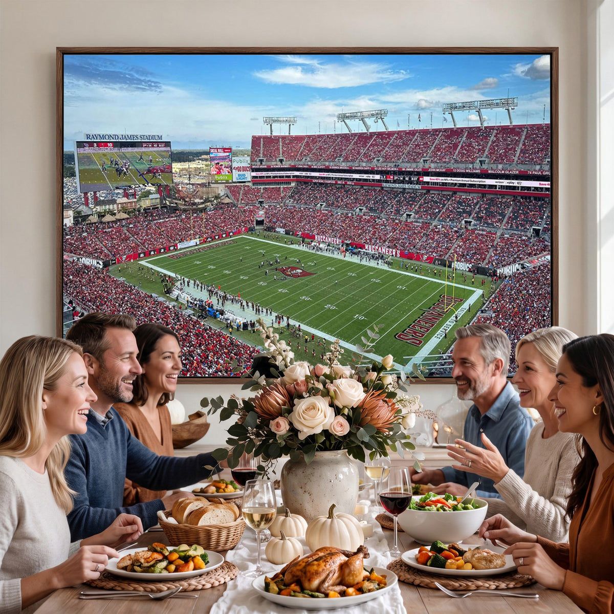52828-MGV-CV-36X24 - Florida Tampa Raymond James Stadium Wall Art Canvas Print - NFL Football Stadium Print Canvas