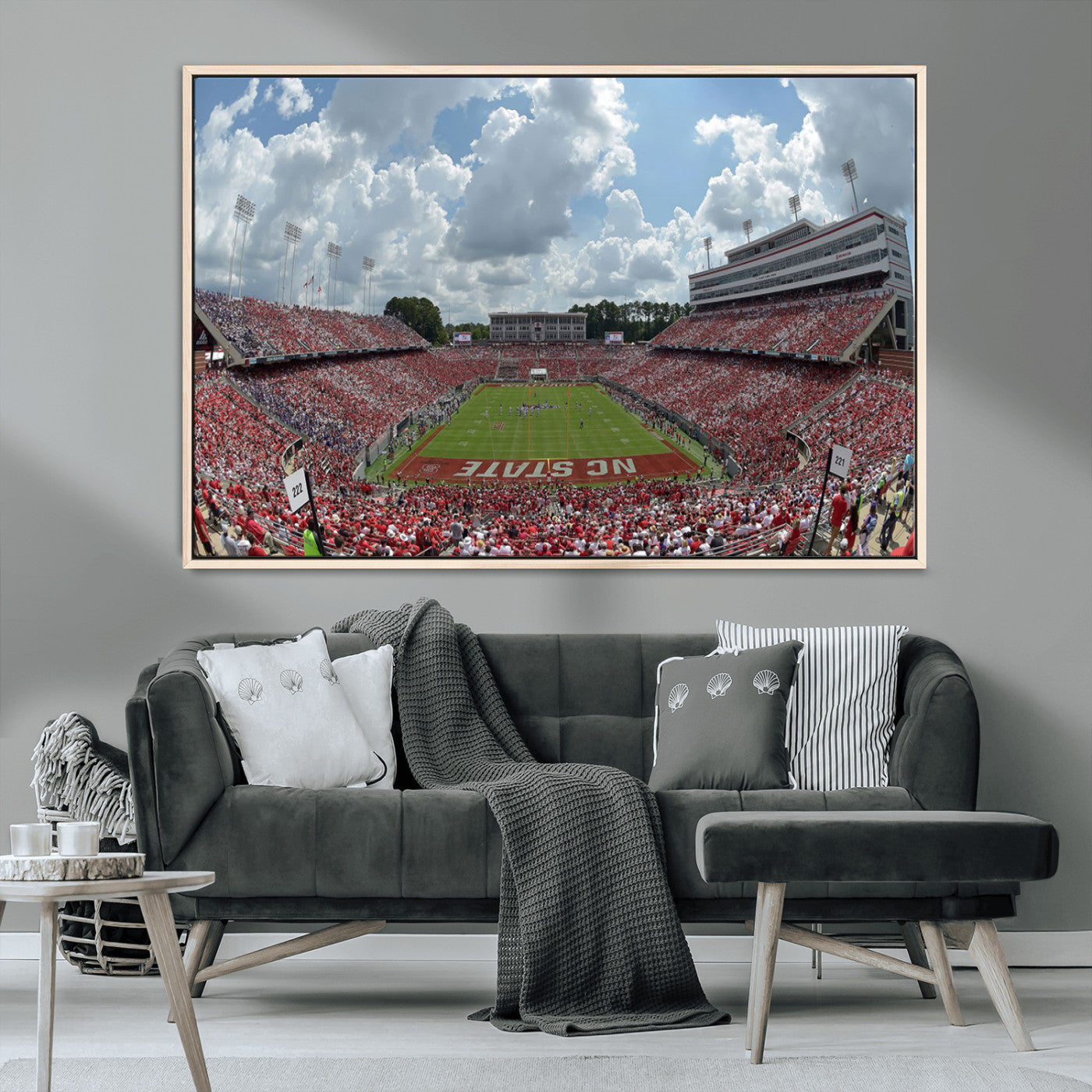 MGV-FC-36X24 - NC State Wolfpack Football Team Print Canvas- Raleigh Carter-Finley Stadium Wall Art Canvas Print