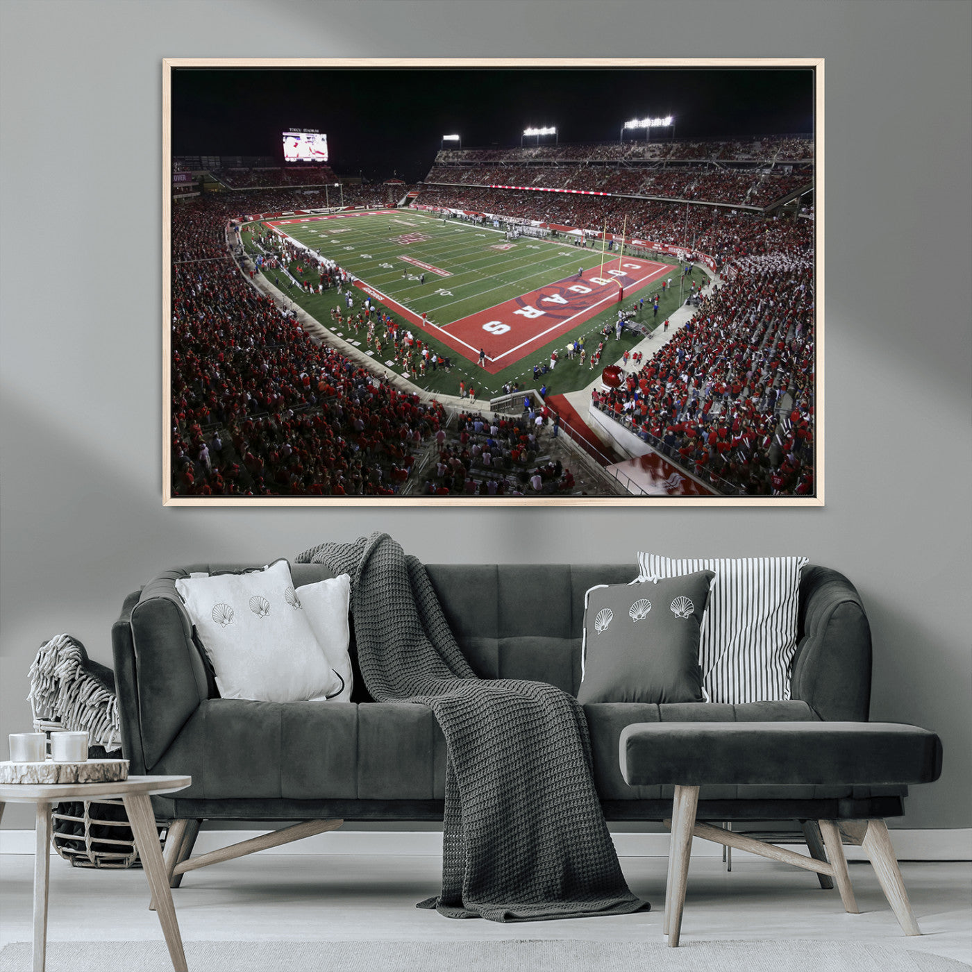 MGV-FC-36X24 - Houston Cougars Football Team Print - Houston TDECU Stadium Wall Art Canvas Print