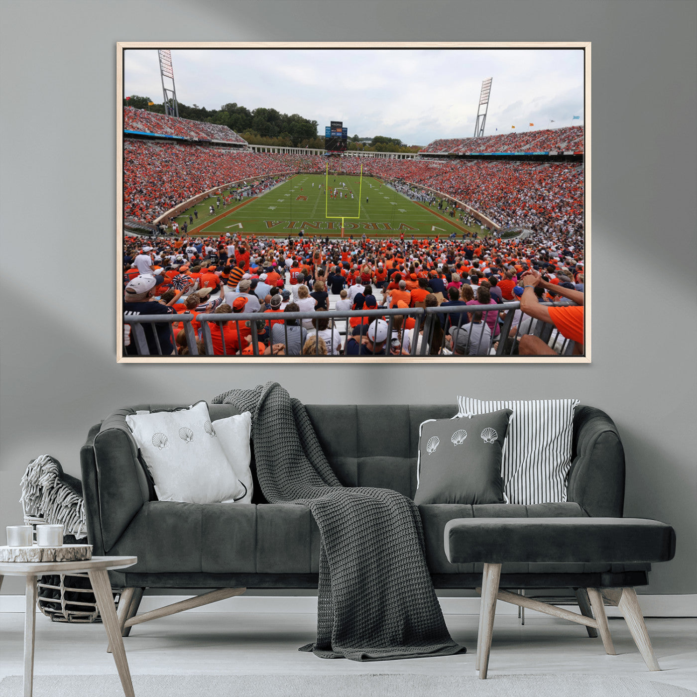 MGV-FC-36X24 - Virginia Cavaliers Football Team Print - Charlottesville Scott Stadium Print Wall Art Canvas