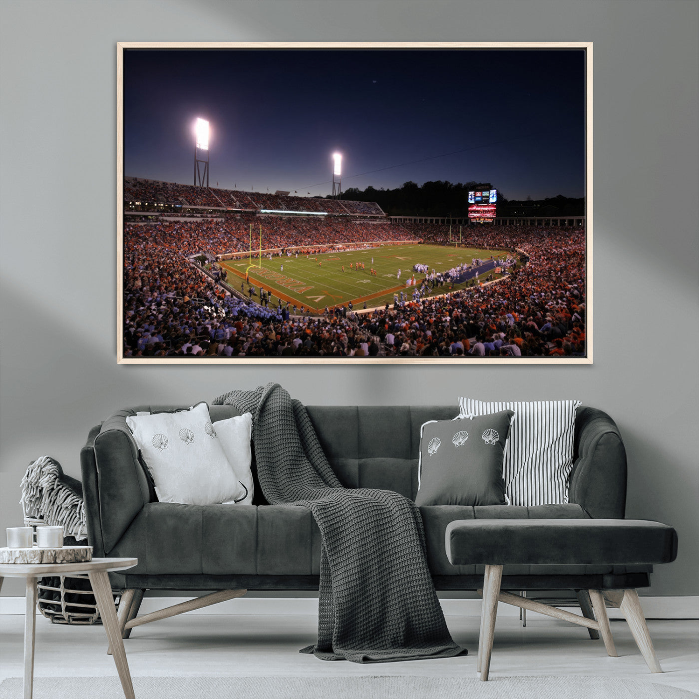 MGV-FC-36X24 - Virginia Cavaliers Football Team Print - Charlottesville Scott Stadium Canvas Print Wall Art